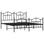Black metal headboard and footboard bed frame 180x200 cm by vidaXL, Beds and slatted bases - Ref: Foro24-353461, Price: 170,2...