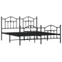 Estructura de cama cabecero y estribo metal negro 180x200 cm