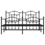 Black metal headboard and footboard bed frame 180x200 cm by vidaXL, Beds and slatted bases - Ref: Foro24-353461, Price: 170,2...