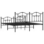Black metal headboard and footboard bed frame 180x200 cm by vidaXL, Beds and slatted bases - Ref: Foro24-353461, Price: 170,2...