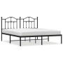 Estructura de cama con cabecero metal negro 180x200 cm de vidaXL, Camas y somieres - Ref: Foro24-353443, Precio: 137,07 €, De...