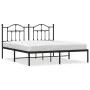 Estructura de cama con cabecero metal negro 180x200 cm de vidaXL, Camas y somieres - Ref: Foro24-353443, Precio: 134,71 €, De...