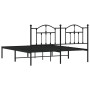 Estructura de cama con cabecero metal negro 180x200 cm de vidaXL, Camas y somieres - Ref: Foro24-353443, Precio: 137,07 €, De...