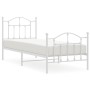 Metallbettgestell mit Kopf- und Fußteil weiß 90x200 cm von vidaXL, Betten und Lattenroste - Ref: Foro24-353499, Preis: 94,25 ...