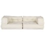 Puff modular de tela color crema 140x70x36