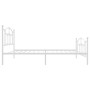 Metal bed frame with headboard and footboard white 90x200 cm by vidaXL, Beds and slatted bases - Ref: Foro24-353499, Price: 9...