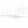 Metal bed frame with headboard and footboard white 90x200 cm by vidaXL, Beds and slatted bases - Ref: Foro24-353499, Price: 9...