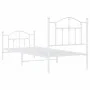 Metal bed frame with headboard and footboard white 90x200 cm by vidaXL, Beds and slatted bases - Ref: Foro24-353499, Price: 9...