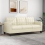 3-Sitzer-Sofa aus cremefarbenem Kunstleder 180 cm von vidaXL, Sofas - Ref: Foro24-359123, Preis: 235,08 €, Rabatt: %