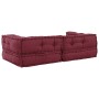 Puff modular de tela color granate 140x70x36 cm
