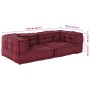 Puff modular de tela color granate 140x70x36 cm