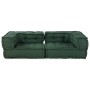 Puff modular de tela verde 140x70x36