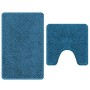 Conjunto de alfombra de baño antideslizante 2 pcs Azul PP