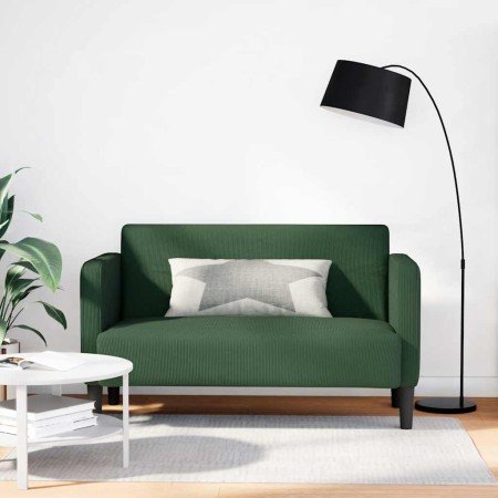 Sofá Loveseat verde oscuro 109 cm tejido de pana en Sofás | Comprar online en Foro24
