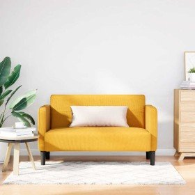 Sofá Loveseat amarillo claro 109 cm tejido de pana en Sofás | Comprar online en Foro24