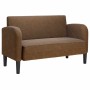 Sofá Loveseat Marrón 110 cm Cuero Sintético