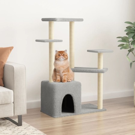 Katzenkratzbaum mit hellgrauen Sisalpfosten 107,5 cm von vidaXL, Katzenmöbel - Ref: Foro24-172071, Preis: 36,18 €, Rabatt: %