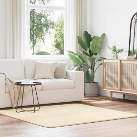 Alfombra peluda de pelo largo NAVARRA crema 160x160cm poliéster