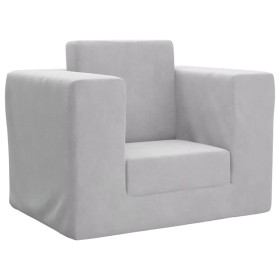 Sofá cama infantil felpa suave gris claro
