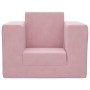 Sofá cama para niños felpa suave rosa