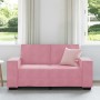 Sofá de 2 plazas terciopelo rosa 120 cm