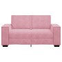 Sofá de 2 plazas terciopelo rosa 120 cm