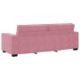 Sofá de 3 plazas terciopelo rosa 180 cm