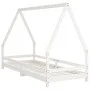 Kinderbettgestell Zirbenholz weiß 90x200 cm von vidaXL, Kinderbetten und Betten für Kinder - Ref: Foro24-834484, Preis: 106,3...