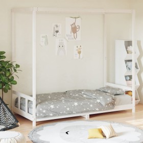 Estructura de cama para niños madera de pino blanco 90x200 cm