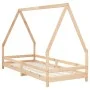 Estructura de cama para niños madera maciza de pino 90x200 cm de vidaXL, Cunas y camas para niños - Ref: Foro24-834483, Preci...