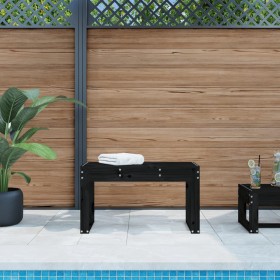 Massive Gartenbank aus schwarzem Kiefernholz 80x38x45 cm von vidaXL, Gartenbänke - Ref: Foro24-825090, Preis: 65,15 €, Rabatt: %