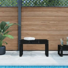 Massive Gartenbank aus schwarzem Kiefernholz 80x38x45 cm von vidaXL, Gartenbänke - Ref: Foro24-825090, Preis: 64,17 €, Rabatt: %