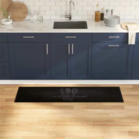 Alfombra de cocina Negro 150 x 45 cm Terciopelo