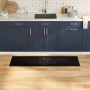 Alfombra de cocina Negro 150 x 45 cm Terciopelo