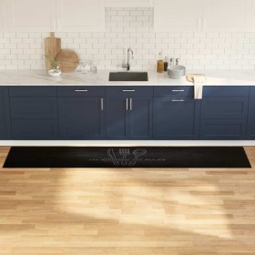 Alfombra de cocina Negro 300 x 60 cm Terciopelo