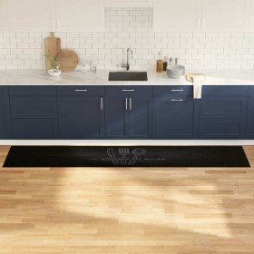 Alfombra de cocina Negro 300 x 60 cm Terciopelo