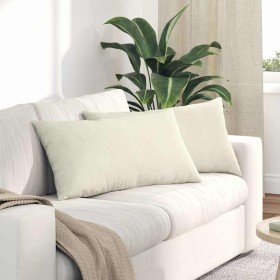 Cojines de sofá 2 pcs Crema 80 x 40 cm Tela de pana