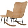 Schaukelstuhl mit Hocker Vintage Leinen in Creme Farbe von vidaXL, Schaukelstühle - Ref: Foro24-339699, Preis: 120,33 €, Raba...