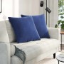 Cojines de sofá 2 pcs Azul Policía 80 x 80 cm Tela de pana