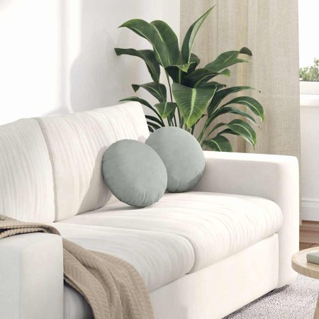 Cojines para asiento 2 pcs Gris Claro Ø 40 x 13 cm Terciopelo