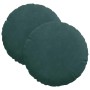 Cojines para asiento 2 pcs Verde oscuro Ø 40 x 13 cm Terciopelo
