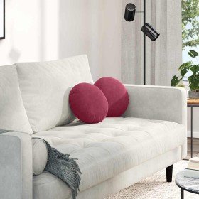 Cojines para asiento 2 pcs Rojo vino Ø 40 x 13 cm Terciopelo