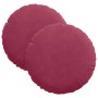 Cojines para asiento 2 pcs Rojo vino Ø 40 x 13 cm Terciopelo