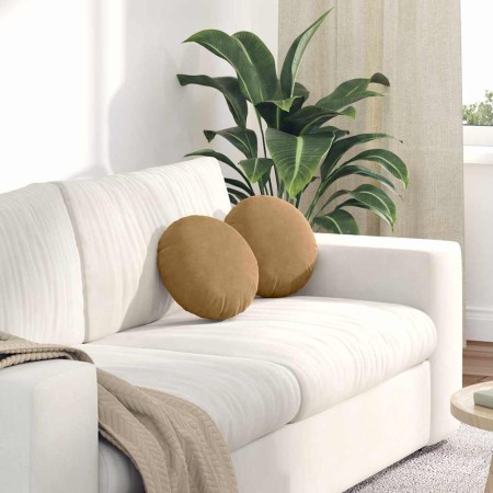 Cojines para asiento 2 pcs Marrón Ø 40 x 13 cm Terciopelo