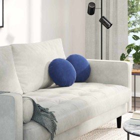 Cojines para asiento 2 pcs Azul Policía Ø 40 x 13 cm Terciopelo en Cojines para sillas y sofás | Comprar online en Foro24