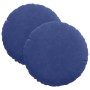 Cojines para asiento 2 pcs Azul Policía Ø 40 x 13 cm Terciopelo
