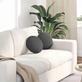 Cojines para asiento 2 pcs Gris oscuro Ø 30 cm Tela de pana