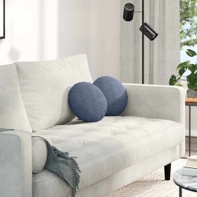 Cojines para asiento 2 pcs Azul Ø 30 cm Tela de pana