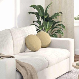 Cojines para asiento 2 pcs Verde grisáceo Ø 30 cm Tela de pana