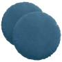Cojines para asiento 2 pcs Azul Ø 40 x 13 cm Terciopelo